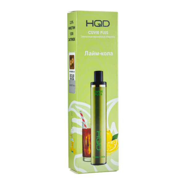 Одноразовая электронная сигарета HQD Cuvie Plus Lime cola (Лайм кола) 1200 затяжек в Норильске