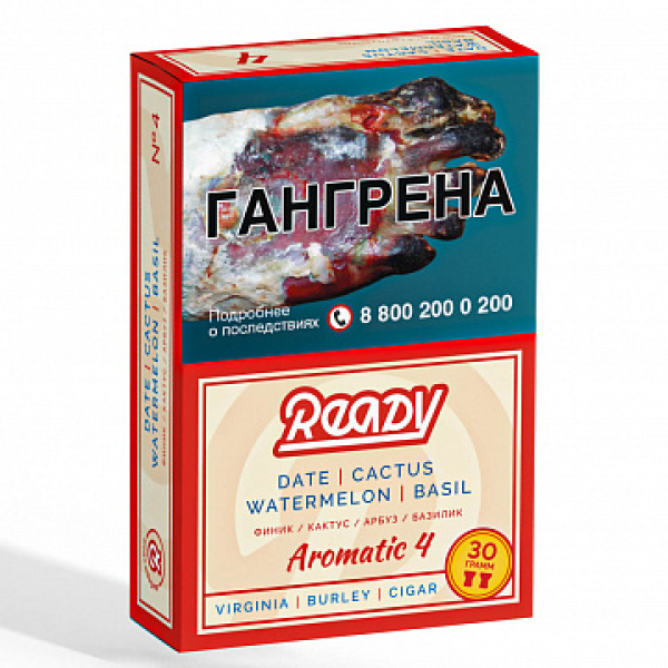 Табак READY №4 DATE CACTUS WATERMELON BASIL (Финик Кактус Арбуз Базилик) 30 гр в Норильске