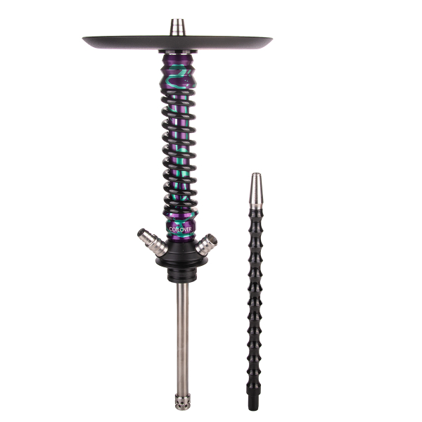 Кальян Mamay Customs Coilover Mini  Фиолетово Бирюзовый Сплеш Чёрный в Норильске